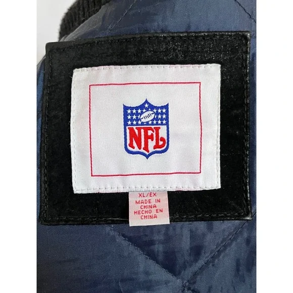Vintage NFL Seattle Seahawks Jacket Suede Leather Bomber Full Zip Mens XL - Picture 4 of 13